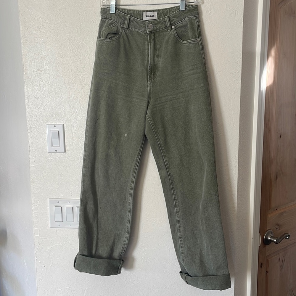 High Rise Straight Leg Green Rolla’s